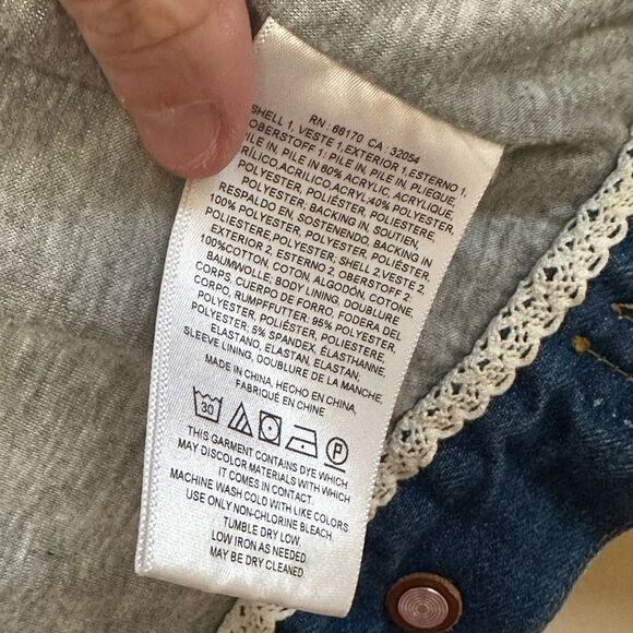 Anthropologie Pilcro and the Letterpress Sherpa Lined Denim Jacket size L - Picture 6 of 10